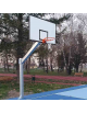 Impianto basket monotubolare in acciaio zincato da interrare, tabelloni in legno - sbalzo cm 165