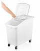 TRAMOGGIA CARRELLATA SOTTOBANCO PER FARINA O ALIMENTI IN POLIETILENE BIANCO - CAPACITA' LT 102 - mm 420x720x720h