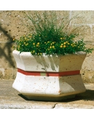 Fioriera esagonale per esterno in cemento calcestruzzo - colore Bianco pietra - cm 85x95x65h - Conforme ai CAM