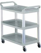 Carrello multiuso in plastica, 3 piani con montanti in alluminio - cm 85x43x95h