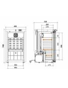 Frigorifero medicale per farmaci porta a vetro-Capacità Lt 52-Temperatura +2° +8°C -Dimensioni cm 45x47x74h-Conforme DIN 58345