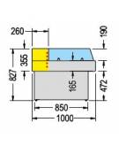 Banco/espositore per pesce vetro Self service Dim mm L1500XP1000XH827