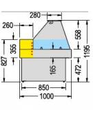 Banco/espositore per pesce vetro dritto Dim mm L1500XP1000XH1195