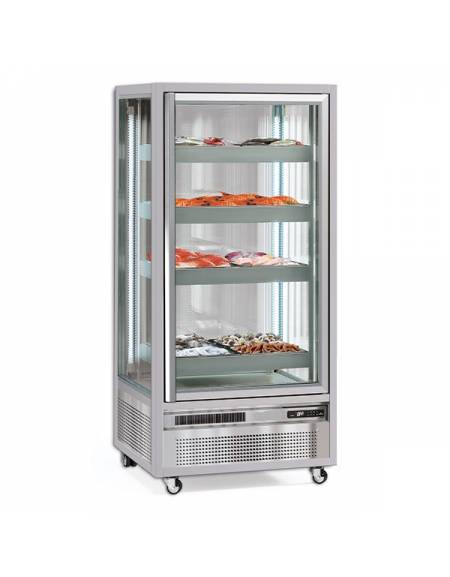 Vetrina espositiva verticale refrigerata per pesce temperatura -2° / 0° C mm 855x730x1810h