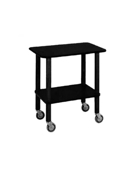 Carrello gueridon in legno 2 piani, gambe in legno - colore Nero- cm 71x46x78h