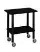 Carrello gueridon in legno 2 piani, gambe in legno - colore Nero- cm 71x46x78h