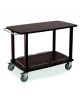 Carrello in legno massello - 2 piani - colore Wengé  - cm 110x56x81h - N° 4 Ruote ( di cui 2 con freno )