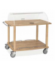 Carrello in legno 2 piani - colore Wengè - cupola in plexiglass semicilindrica - cm 110x56x107h