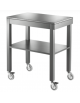 Carrello di servizio in legno massello a 2 piani - laccatura opaca colore Grigio Zonda - cm 70x45x84h