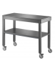 Carrello in legno massello 2 piani con portapiatti estraibile - laccatura opaca colore Grigio Granito - cm 100x45x84h