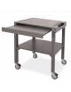 Carrello in legno massello 2 piani con portapiatti estraibile - laccatura opaca colore Grigio Zonda - cm 100x45x84h