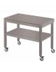 Carrello in legno massello laccato 2 piani - laccatura opaca colore Magnolia - cm 100x56x84h