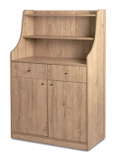 Mobile di servizioMobile di servizio in legno colore Rovere - 2 tramogge + 2 cassetti portaposate - cm 94x48x145h