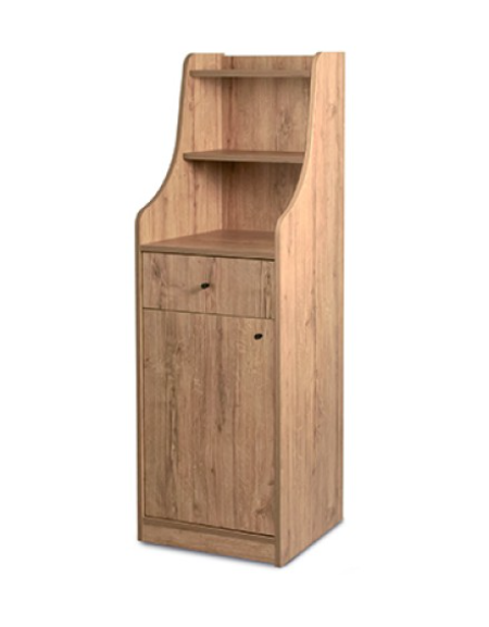 Mobile di servizio in legno colore RAL - 1 tramoggia e 1 cassetto portaposate - cm 48x48x145h