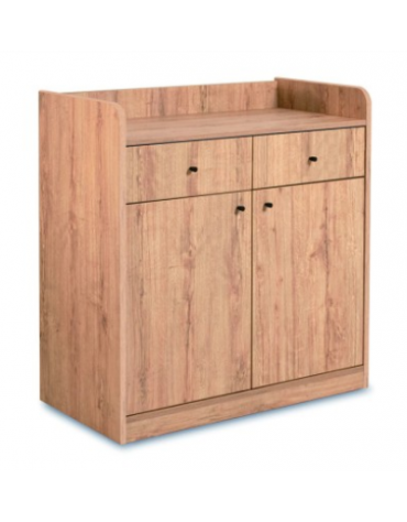 Mobile di servizio in legno colore Rovere - 2 sportelli e 2 cassetti portaposate - cm 94x48x98h