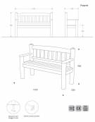 Panchina per giardino in legno di pino Rustica