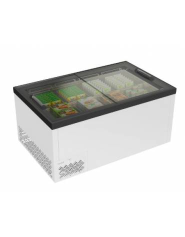 Isole vetrate negative vetri piani scorrevoli con luce a Led - Refrigerazione statica -18° -25°C - cm 154,4x96,4x82,6h