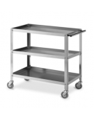 Carrello inox con piani a vasca