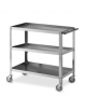 Carrello in acciaio inox 3 piani a vasca da cm 80x45 - Dimensioni cm 89x48x85h - Portata Kg 60
