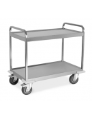 Carrello inox AISI 304 per trasporto pesante- 3 piani lisci, saldati al telaio - portata 500 kg - cm 108x61x96h