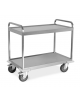 Carrello inox per trasporto pesante- 3 piani lisci, saldati al telaio - portata 500 kg - cm 108x61x96h