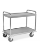 Carrello inox AISI 304 per trasporto pesante - 3 piani a vasca, saldati al telaio - Portata kg 500 - cm 108x61x93h