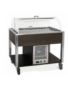 Carrello refrigerante in legno colore RAL a scelta - 2 x GN 1/1 - con cupola e griglie asolate - cm 80x68x120h