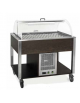 Carrello refrigerante in legno colore RAL a scelta - 2 x GN 1/1 - con cupola e griglie asolate - cm 80x68x120h