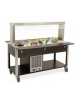 Buffet refrigerato 6x1/1 GN con parafiato fisso - colore Wengè - illuminazione a LED - cm 226x68x144h