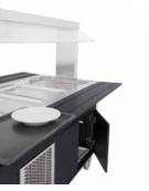 Carrello refrigerante armadiato, con parafiato fisso - colore Nero o RAL - 3xGN 1/1 - cm 113x68x144h