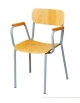 Poltroncina insegnanti per cattedra sovrapponibile in faggio - Tubo Ø mm.22 - cm 40x40x46/80H