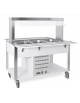 Buffet termico 2xGN1/1 colore RAL a scelta, con parafiato fisso - illuminazione a LED - cm 80x68x144h