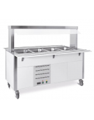 Carrello armadiato buffet termico con parafiato fisso - 4x1/1 GN - colore Wengè - cm 161x68x144h