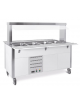 Carrello armadiato buffet termico con parafiato fisso - 4x1/1 GN - colore Wengè - cm 161x68x144h