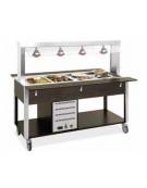 Carrello buffet termico 2xGN1/1 colore RAL a scelta - parafiato fisso e lampade a infrarossi - cm 80x68x144h