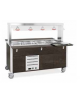 Carrello buffet termico armadiato 2xGN1/1 colore Wengè - parafiato fisso e lampade a infrarossi - cm 80x68x144h