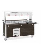 Carrello buffet termico armadiato 3xGN1/1 colore RAL a scelta - parafiato fisso e lampade a infrarossi - cm 113x68x144h