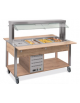 Carrello buffet termico 2xGN1/1 colore Rovere, con parafiato mobile - illuminazione a LED - cm 80x68x144h