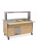 Carrello buffet termico armadiato 2xGN1/1 - colore Wengè - con parafiato mobile e LED - cm 80x68x144h