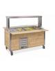 Carrello buffet termico armadiato 5xGN1/1 - colore Wengè - con parafiato mobile e LED - cm 193x68x144h
