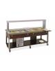 Carrello buffet misti freddo/caldo 5xGN1/1 (2 caldi + 3 freddi) con parafiato mobile - colore Wengè - cm 193x68x144h