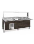 Carrello buffet armadiato misto freddo/caldo, parafiato mobile - 5xGN1/1 (3 caldi + 2 freddi) - colore RAL - cm 193x68x144h