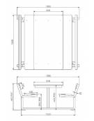 Mini set composto da tavolo + 2 panchine con schienale, struttura unica in acciaio con legno di pregio - Lunghezza cm 120