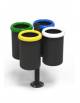 Isola ecologica per la raccolta differenziata 4 contenitori da Lt 36 cadauno - Con palo da tassellare