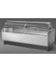 Bancone vendita per salumi e formaggi refrigerato ventilato +2° +5°C con vetri curvi e riserva refrigerata- Cm 248x117,5x124,3h