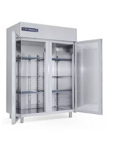 Armadio refrigerato GN 2/1 in acciaio inox AISi 304, refrigerazione ventilata, temperatura -18/-22°C - cm 140X82X205h