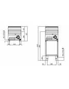 Fry top a gas singolo da banco - Piastra Liscia in Compound - cm 40x71,4x29