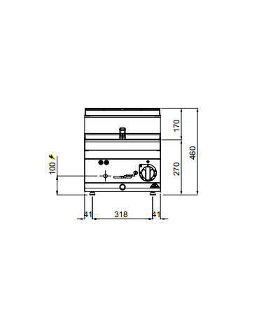 FRIGGITRICE ELETTRICA 10 LT DA BANCO TRIFASE kW 6 - CM 40x71,4x29H