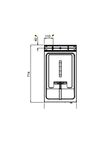 FRIGGITRICE ELETTRICA 10 LT da banco trifase  kW 9 - cm 40x71,4x29h