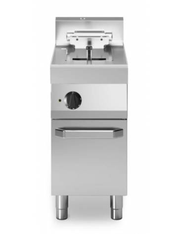 Friggitrice elettrica 1 vasca capacità 10 lt.su armadio chiuso - POTENZIATA 9 Kw - cm 40x70x85h